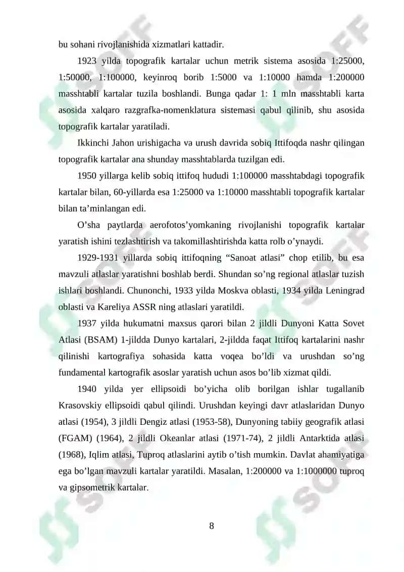 Kartografiyaning rivojlanishi 8