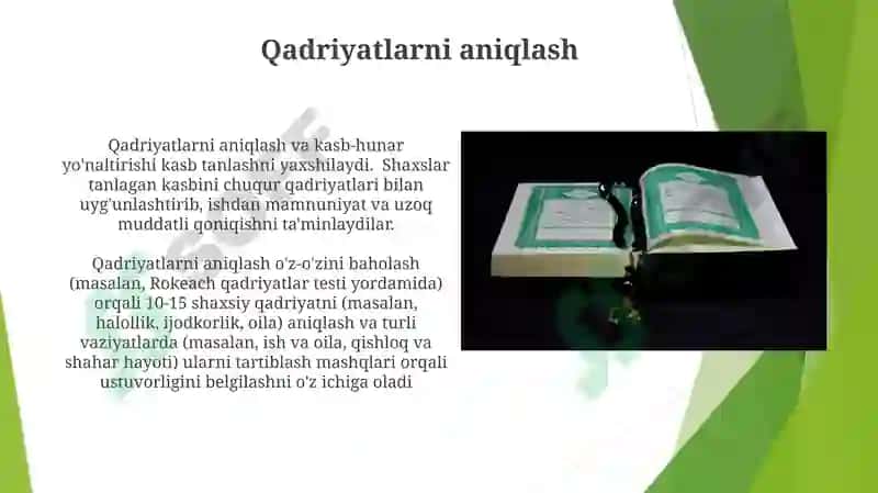 Kasbga yoʻnaltirishning tarbiyaviy yoʻnalishi 8