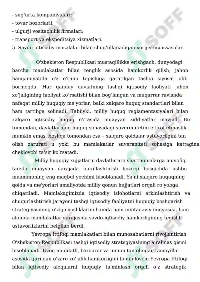 Tashqi iqtisodiy faoliyat turlari va banklar 8