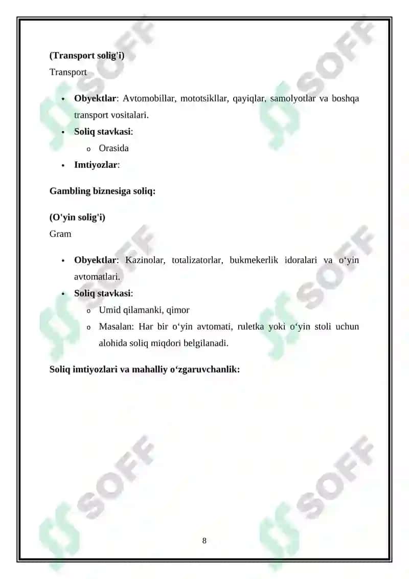 Federal Soliqlar 8