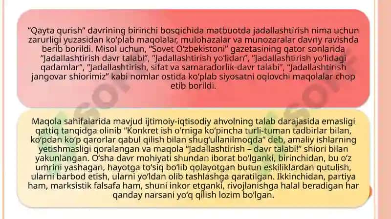 O’zbekistonda “Qayta Qurish” yilarida 8