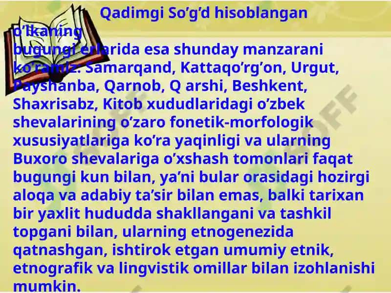 O'zbek shevalarining tarqalish hududlari 8