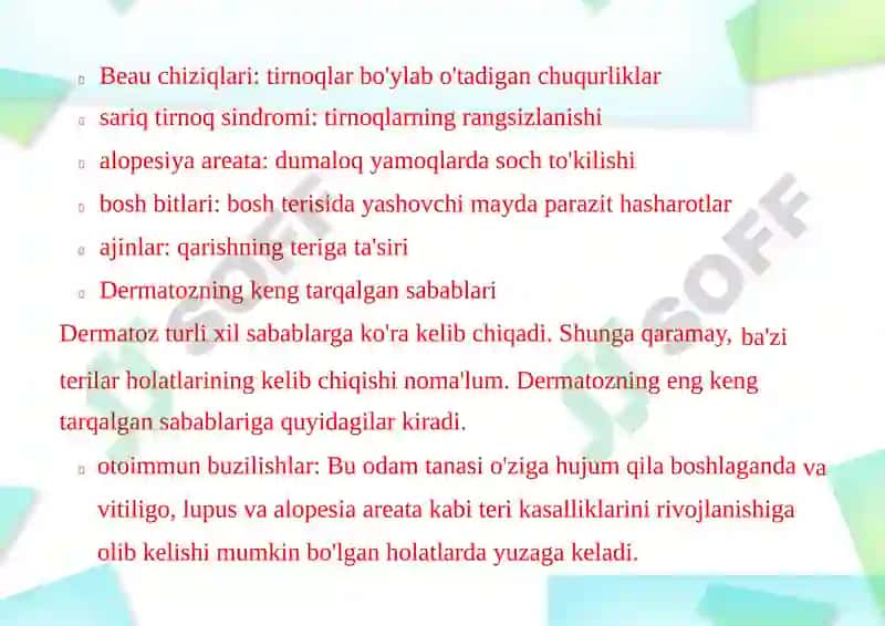 Dermatozlar 8