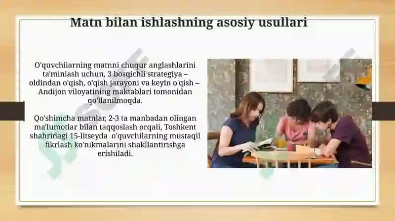O'qish darslarida matnlar ustida ishlash 8