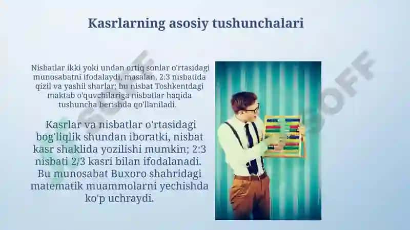 Kasr va Nisbatlarni Namoyish Qilish 8