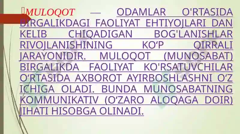 Muloqot haqida tushuncha dsrslik 8