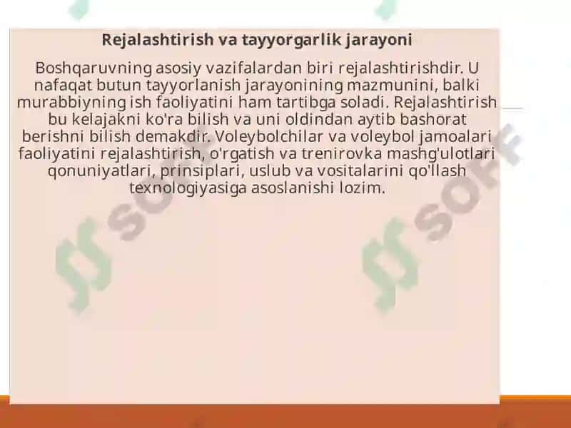 jamoani musobaqaga tayyorlash va uni boshqarish 8