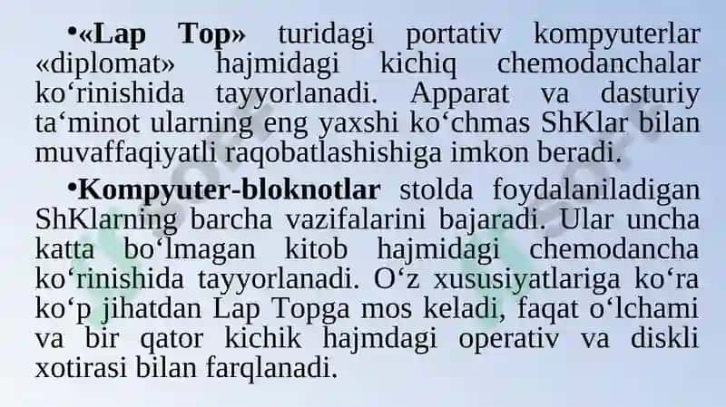 2-Ma’ruza. Kompyuterning texnik ta’minoti. 8