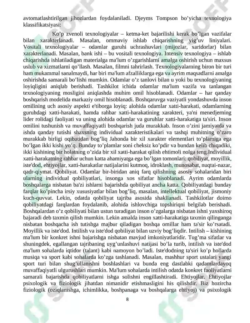 Tashkilot xodimlari ish rejimini nazorat qiluvchi tizim 8