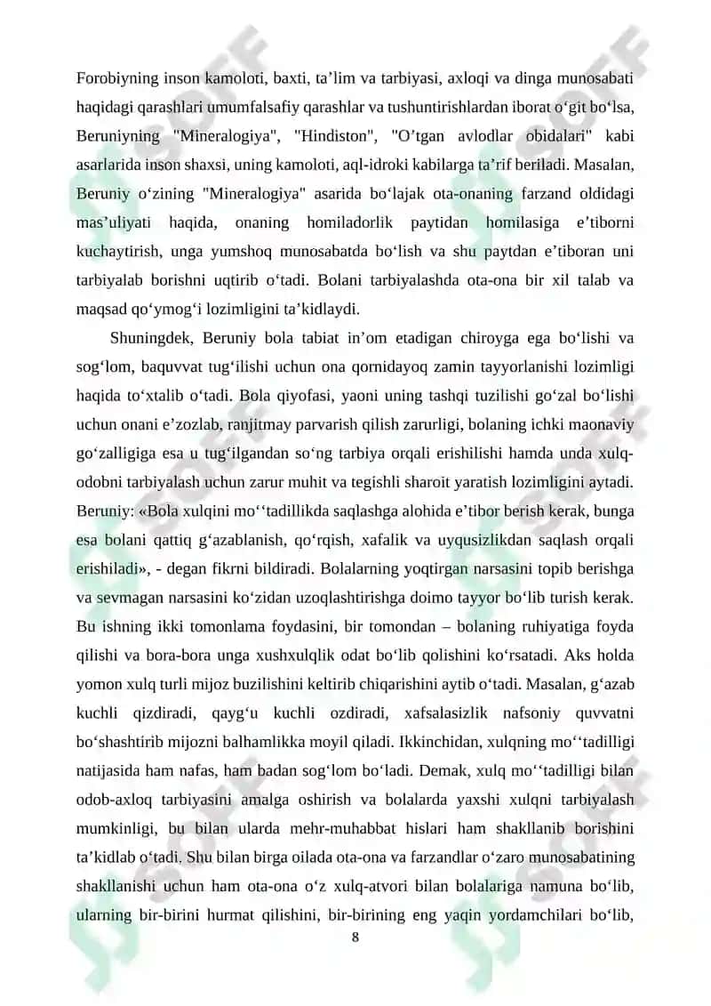Sharq mutaffakirlarining oila tarbiyasiga fikrlari 8