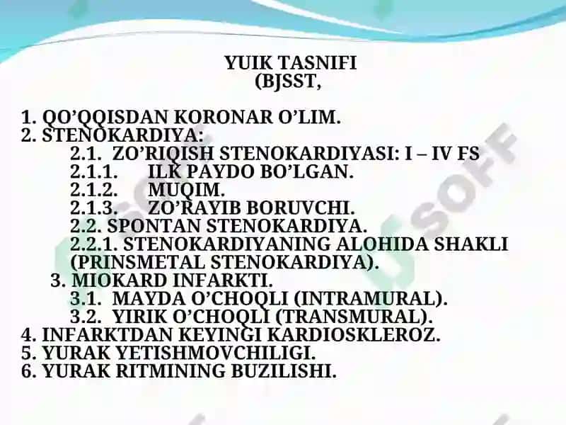 Tasodifiy yurakdan o'lim sindromi 8