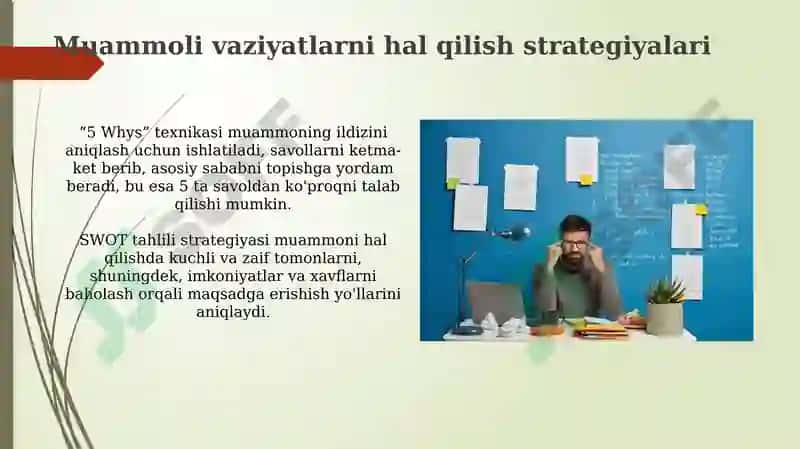 Muammoli vaziyatlardan foydalanish 8
