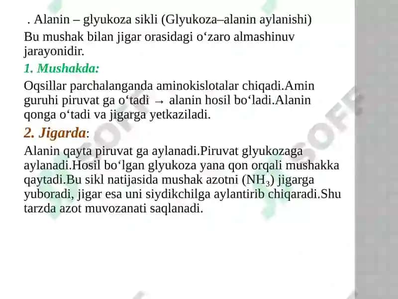 Aminokislotalarning safarbarlanishi 8