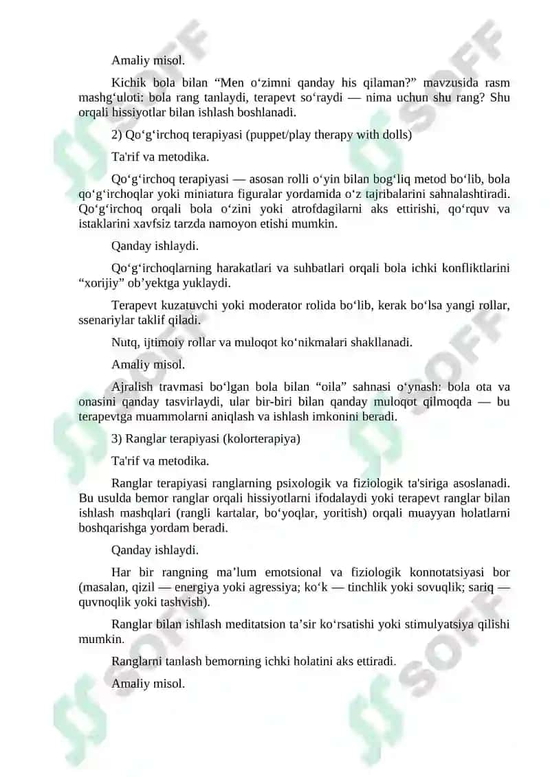 Art terapiyada o'yin terapiyasi 8