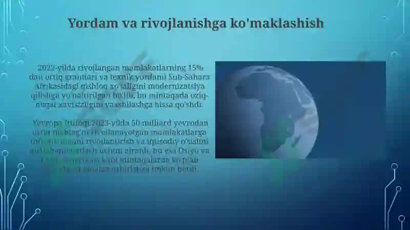 Global qashshoqlikni kamaytirishdagi roli 8