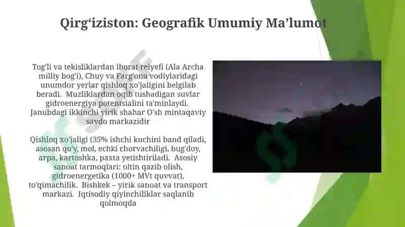Qirg'izistonning sanoat manzarasi 8