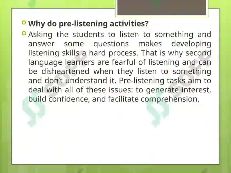Teaching of Listening in English Classes 8