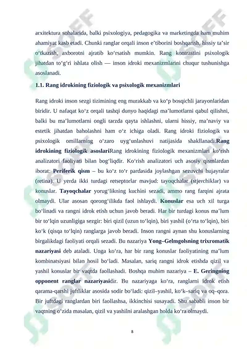 "RANGLAR KONTRASTLIGI IZCHILLIGINI O’RGANISH" 8