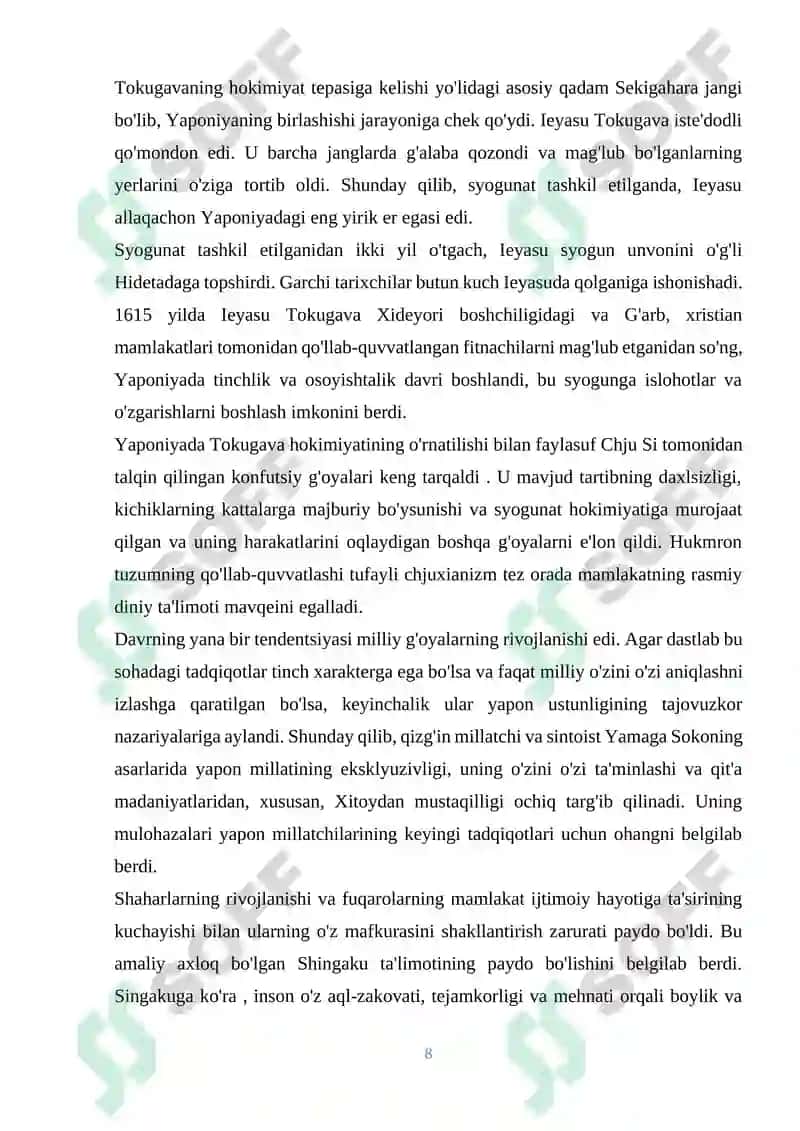 Tokugava Syogunati davri Yaponiya 8