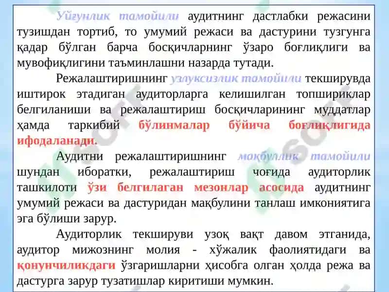 Auditorlik tekshiruvini rejalashtirish 8