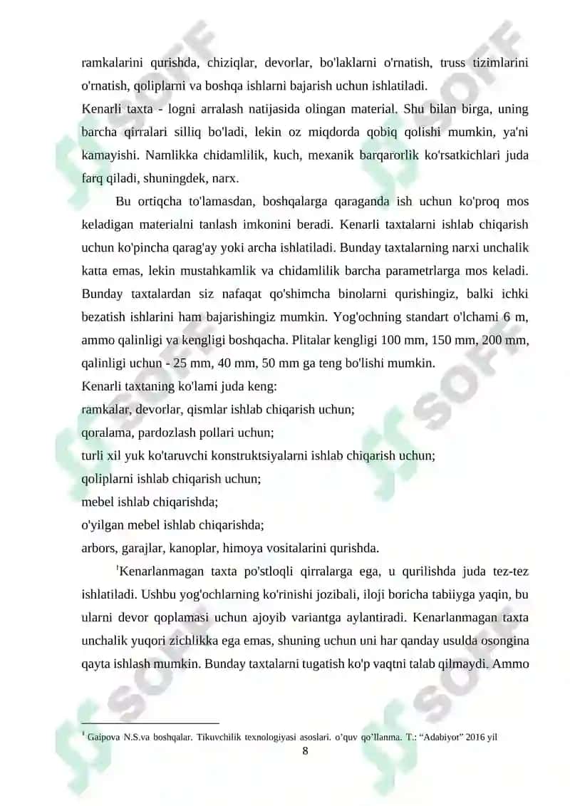 YOG`OCH XOMASHYODAGI NUQSONLARNI ANIQLASH VA ULARNI BARTARAF ETISHNI O`RGANISH 8