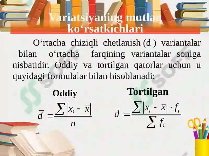VARIATSIYA KO‘RSATKICHLARI 8