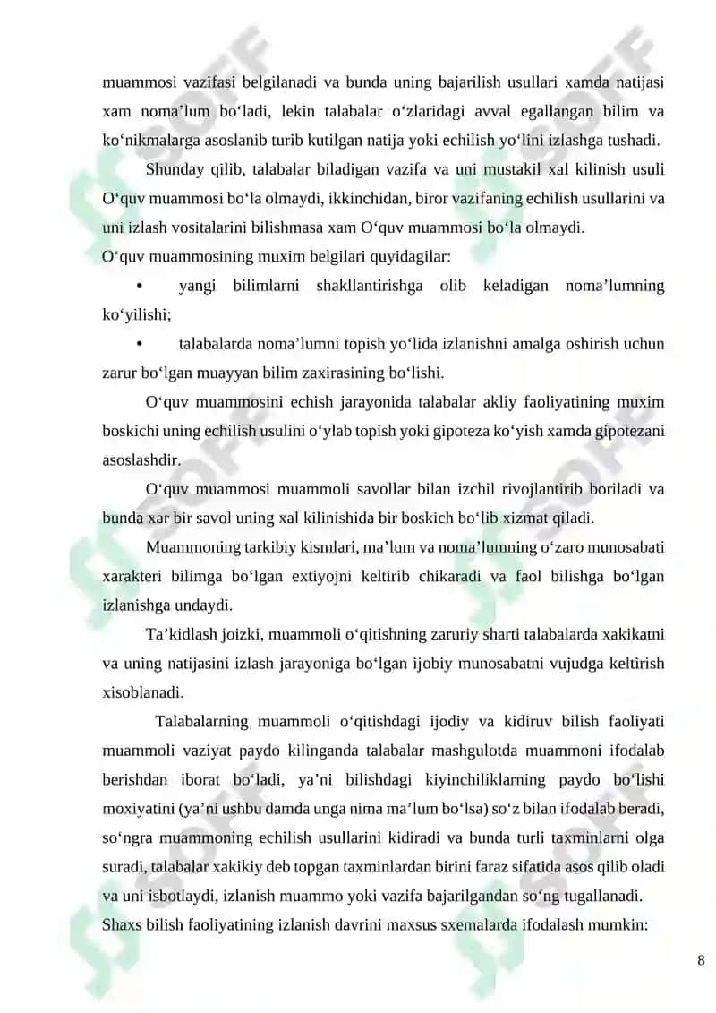 Muammоli o‘qitish tехnоlоgiyasi 8