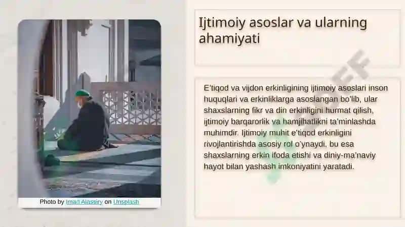 Vijdon va e’tiqod erkinligining ta’rifi 8