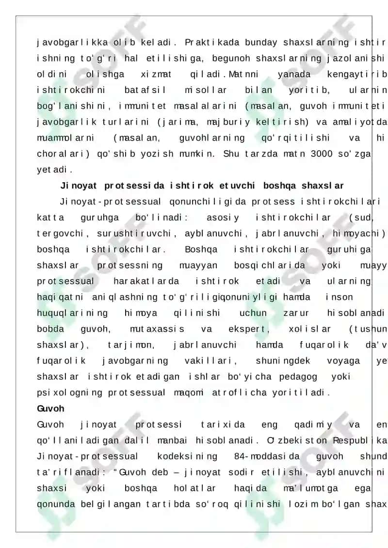 Jinoyat protsessida ishtirok etuvchi boshqa shaxslar 8