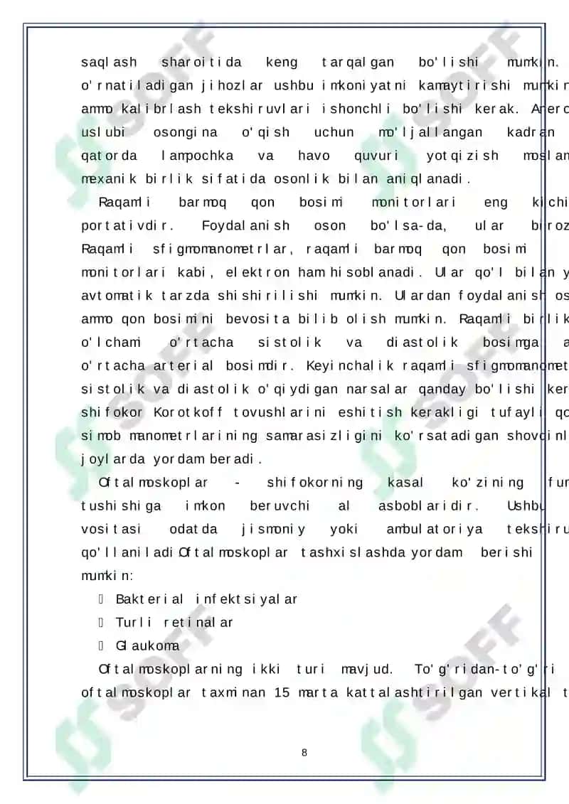 DIAGNOSTIKADA QO’LLANILADIGAN TIBBIYOT QURILMALARI 8