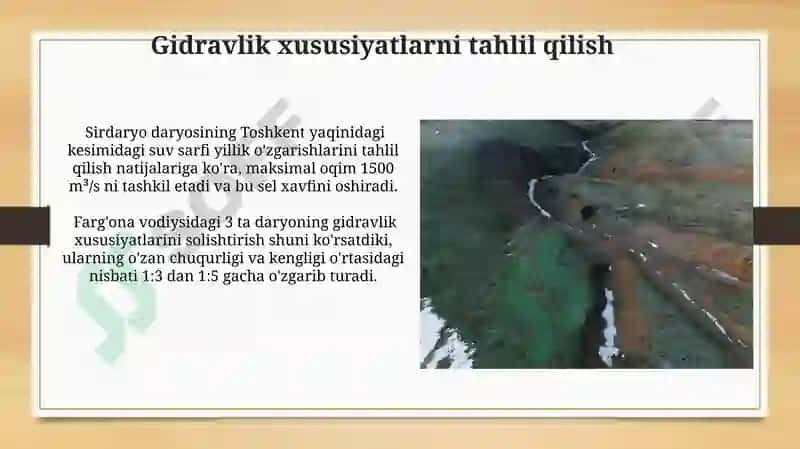 Daryo oqimi gidrografining vertikal kesimi 8