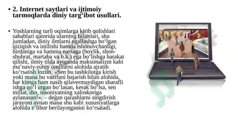 KIBER MAKONDA DINIY E`TIQOD TARG`IBOTINING IJTIMOIY XAVFI 8