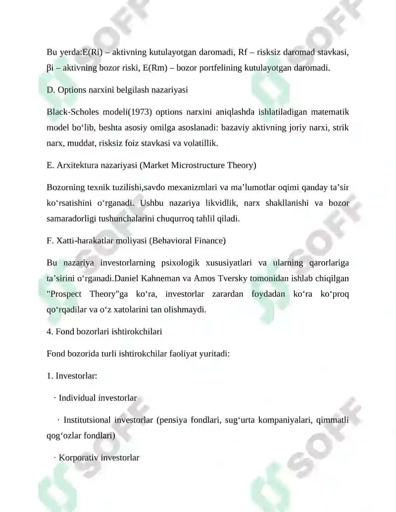 Fond bozorlari Savdolarining Zamonaviy Shakllari 8