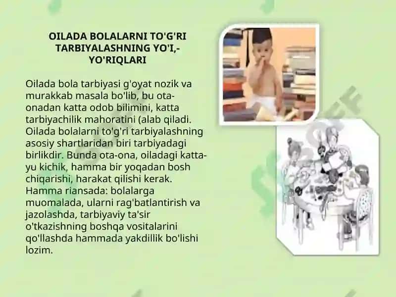 Оилада тарбия асослари 8