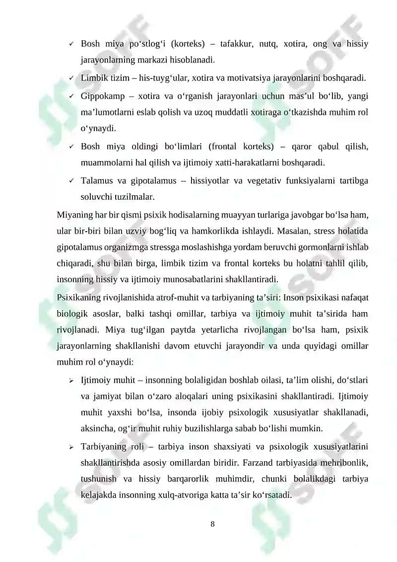 Psihika va psihik hodisalar olami 8