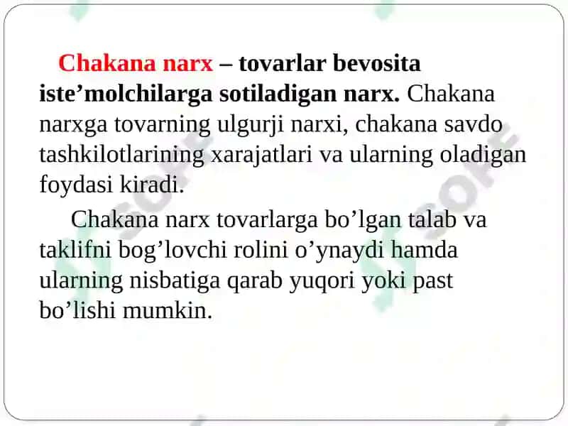 Narx ustidagi nazorat va bozor faoliyati 8