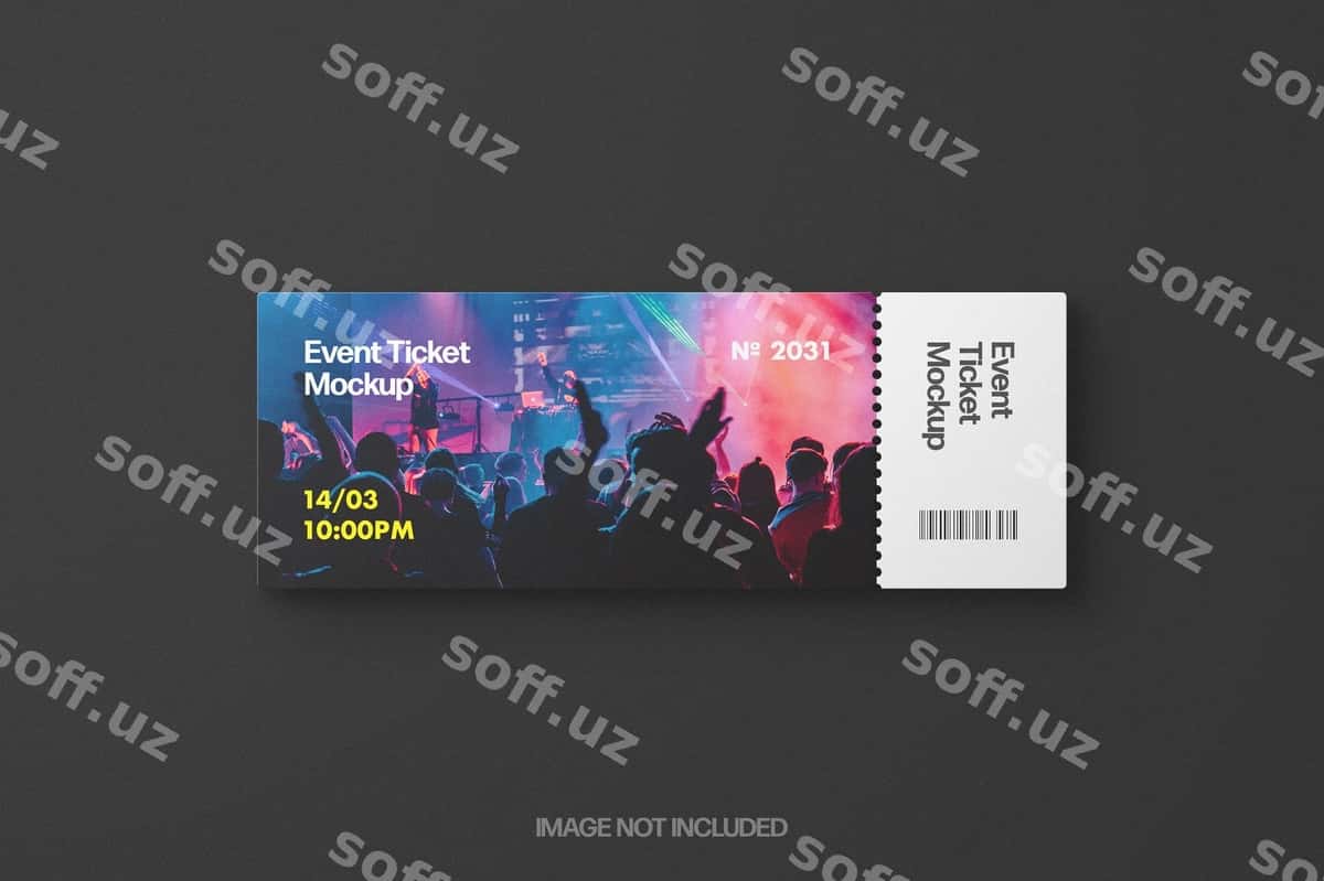 Kichik hodisa chipta namunasi | Small event ticket mockup 1