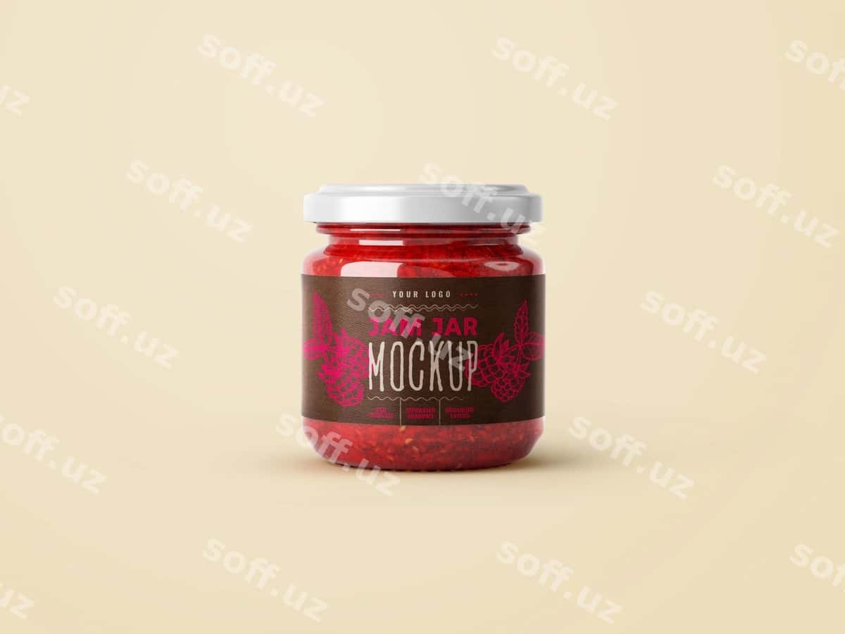 Kichik shohal murabba namunasi | Small jar jam mockup 1
