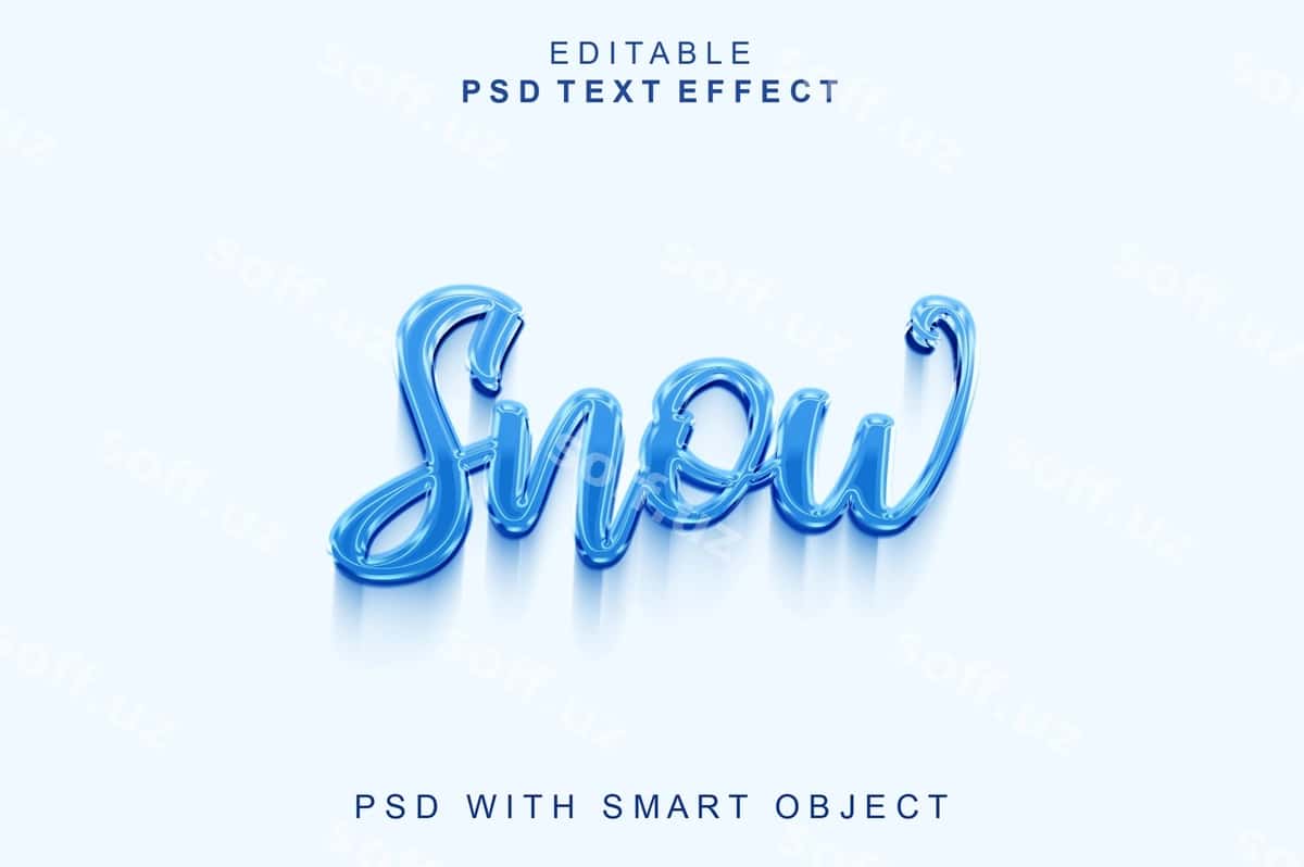 Qor 3d matn effekti | Snow 3d text effect 1