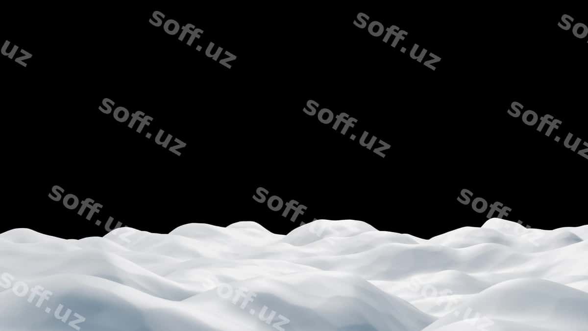 Qor bosimi qora fonda 3D render | Snowdrift black background 3d render 1