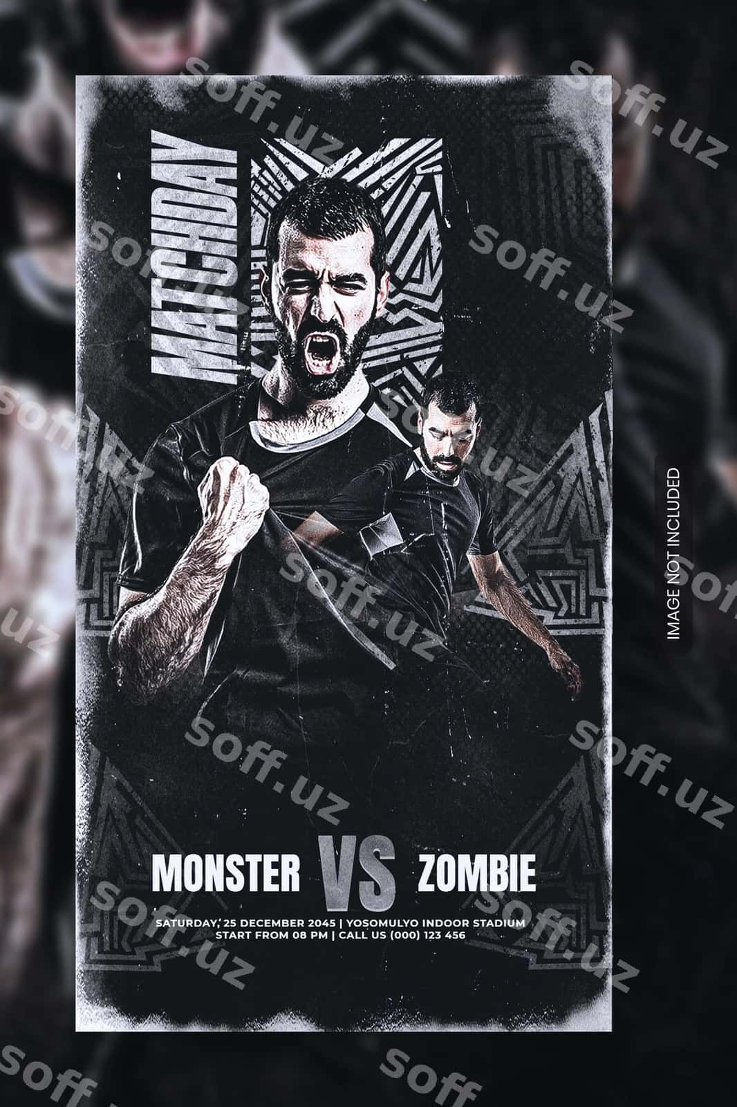 Futbol bannerining ijtimoiy tarmoqlardagi post shabloni | Soccer banner social media post template 1