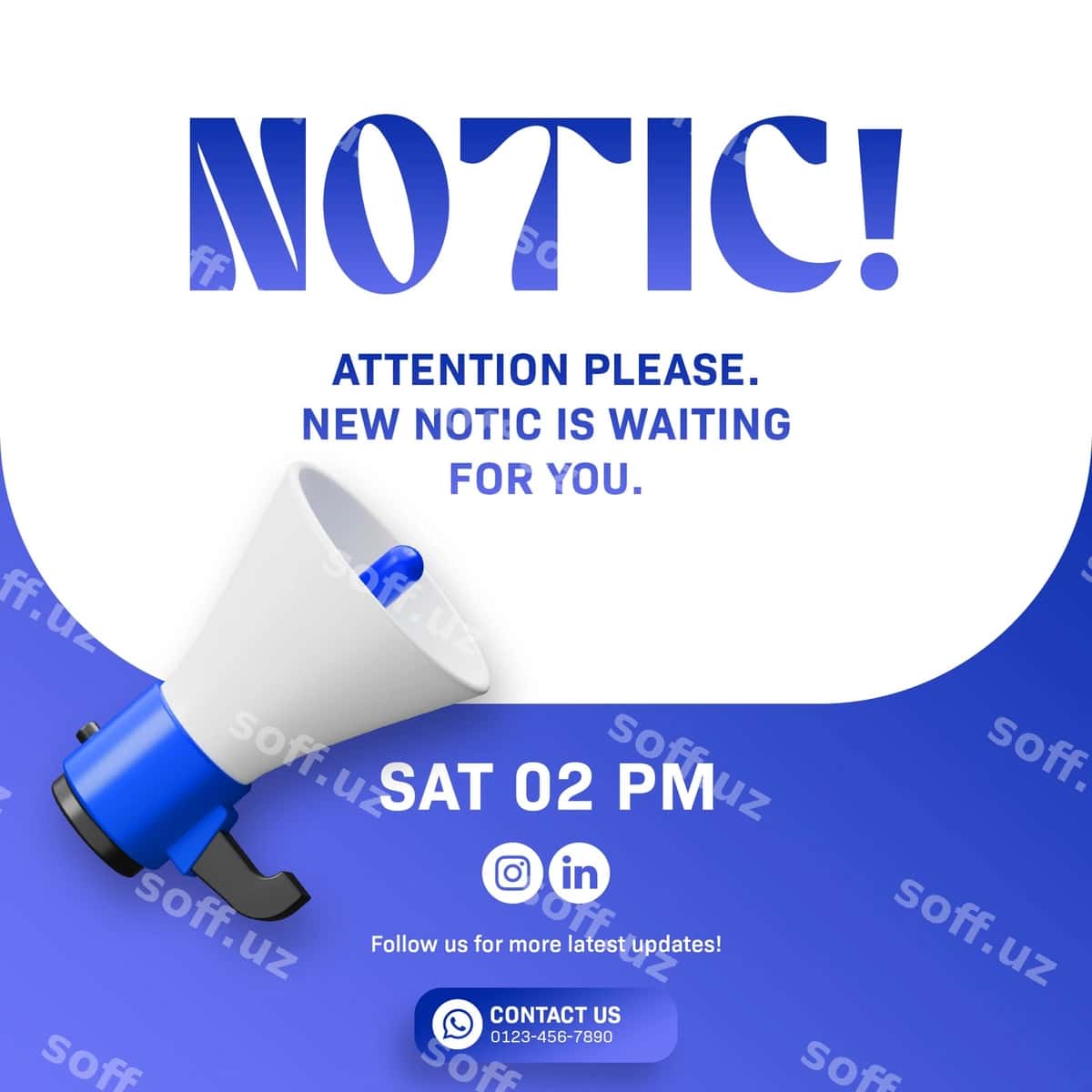 Ijtimoiy tarmoqlar e'lon post dizayni | Social media announcement post design 1