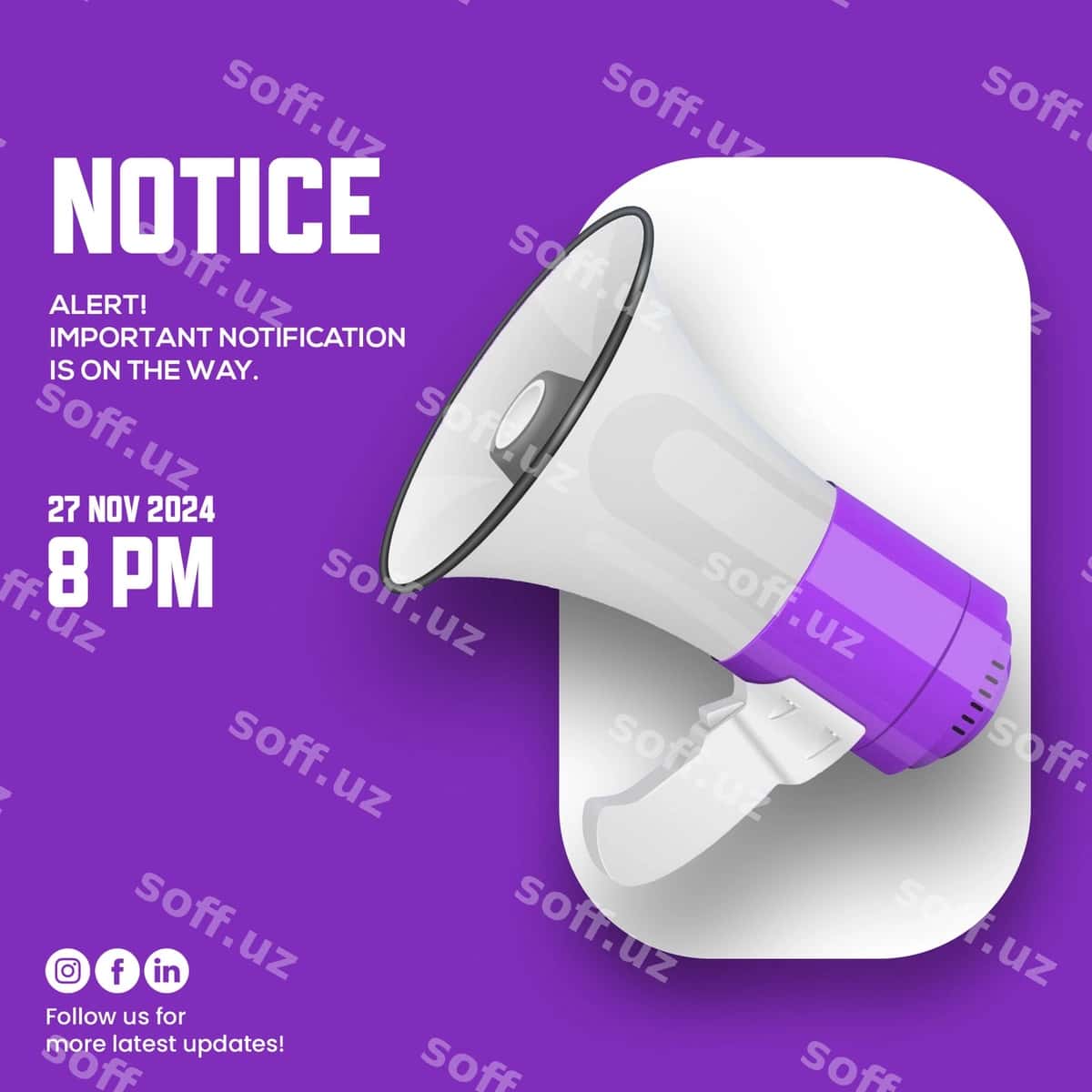 Ijtimoiy tarmoqlar e'loni | Social media announcement post 1