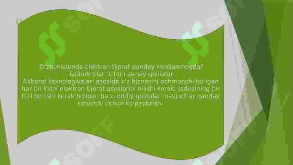 Internet tarmogida biznes jarayonlarini tashkil etish. 5