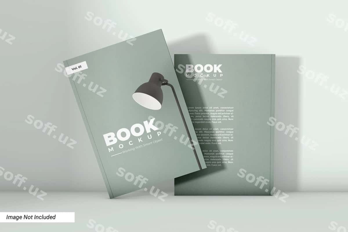 Yumshoq muomali kitob namunasi dizayni | Soft cover book mockup design 1