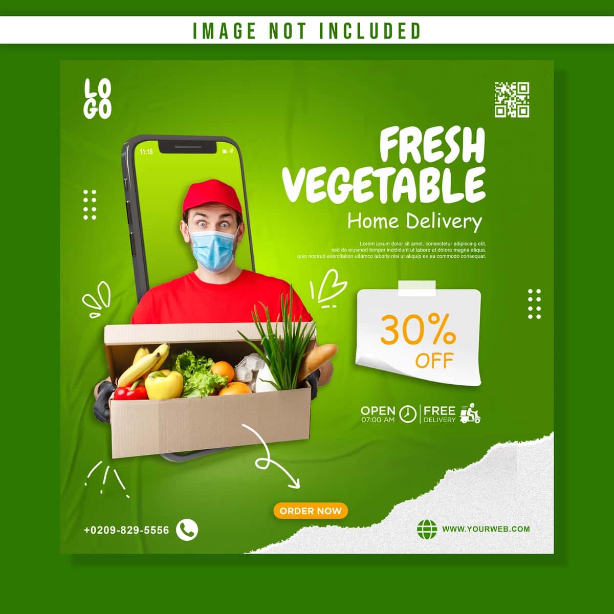 Uyga yangi sabzavotlarni telefon orqali ijtimoiy tarmoqlarda reklama orqali yetkazib berish | Home delivery fresh vegetable with phone social media post promotion 1