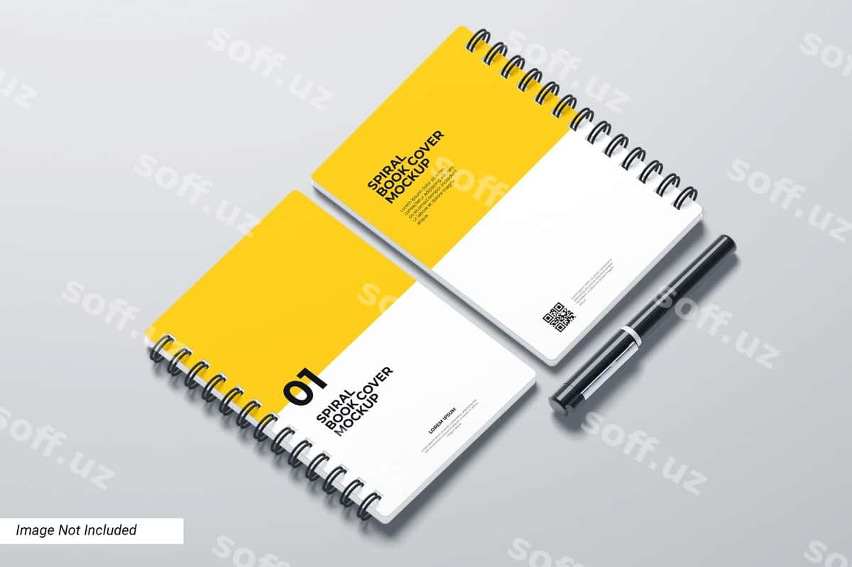 Spiral kitob muqovasi maketi | Spiral book cover mockup 1