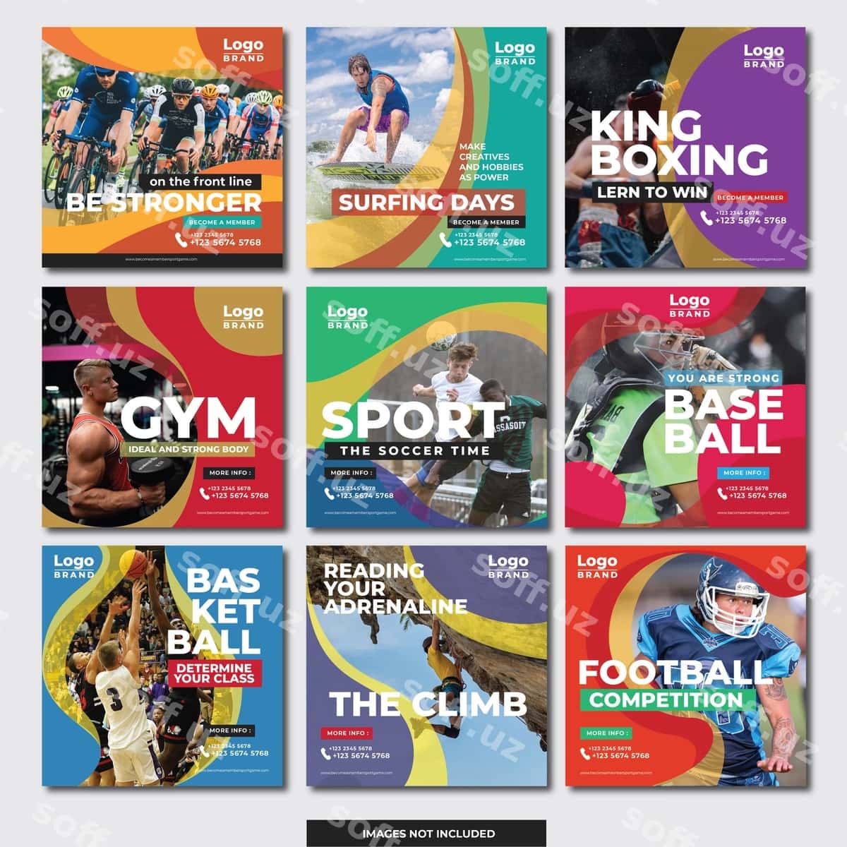 Sport ijtimoiy media instagram shablon | Sport social media instagram template 1