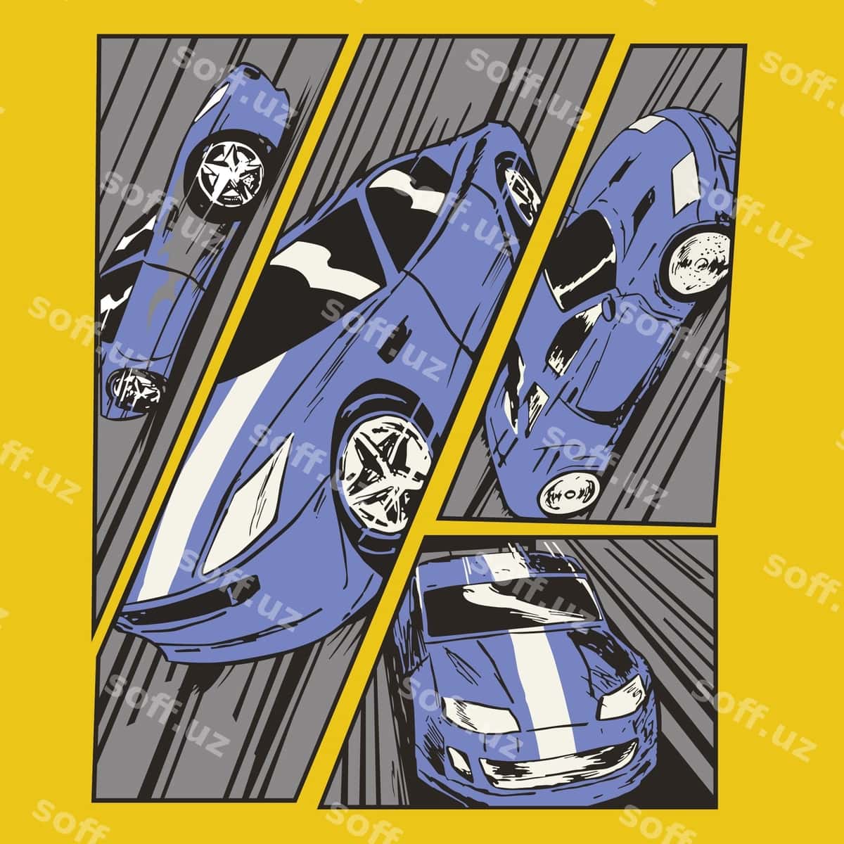 Sport avtomobili gonasi grafik rasm futbolkasi | Sports car race graphic image tshirt 1