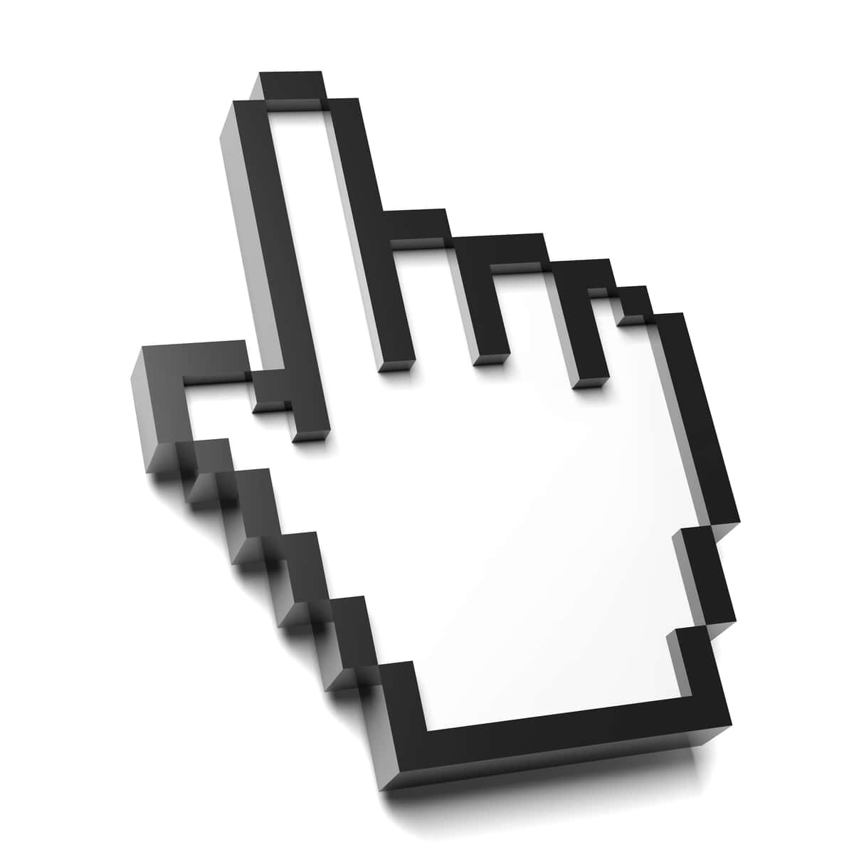Kvadrat shaklida qo'l sichqoncha ko'rsatkichi oq fon | Squared hand mouse pointer white background 1